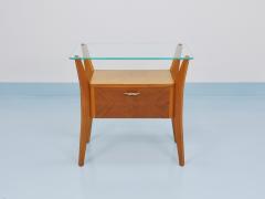  La Permanente Mobili Cant Gio Ponti Maple Walnut Nightstand Table La Permanente Mobili Cant 1940s - 4421629