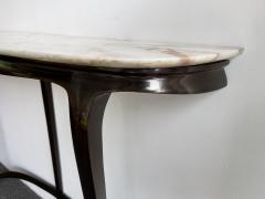  La Permanente Mobili Cant Mid Century Modern Wood and Marble Console Table by Mobili Cantu Italy 1950s - 2818656