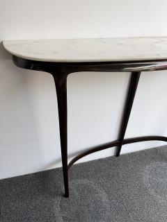  La Permanente Mobili Cant Mid Century Modern Wood and Marble Console Table by Mobili Cantu Italy 1950s - 2818661