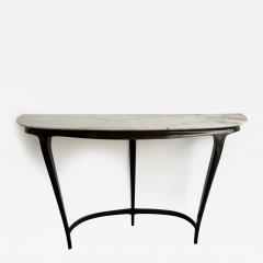  La Permanente Mobili Cant Mid Century Modern Wood and Marble Console Table by Mobili Cantu Italy 1950s - 2823238