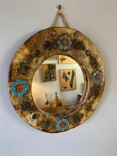  La Roue Vallauris Ceramic Mirror by La Roue Vallauris France 1960s - 3020761