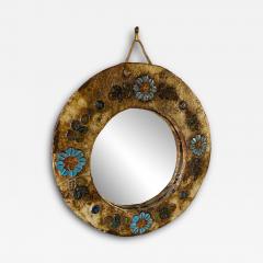  La Roue Vallauris Ceramic Mirror by La Roue Vallauris France 1960s - 3021192