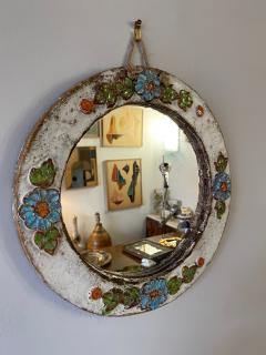  La Roue Vallauris Ceramic Mirror by La Roue Vallauris France 1960s - 3020804