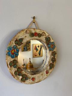  La Roue Vallauris Ceramic Mirror by La Roue Vallauris France 1960s - 3020820