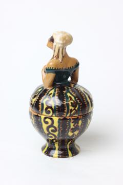  La Salamandra La Salamandra Perugia Art Deco Ceramic Covered Jar by Emma Bozzani 1925 Italy - 2993139