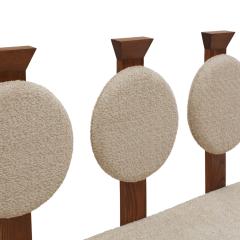  La Studio Contemporary Bench in Primitivist Style Solid Oak and Wool Boucl Italy - 4075049