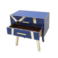  La Studio Contemporary Wood and Glass Italian Pair of Bedside Tables by L A Studio - 2704043