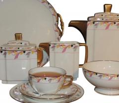  La Vielle Abbaye Art Deco Limoges Tea Coffee Dessert Set Service for 16 - 1342808