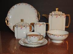  La Vielle Abbaye Art Deco Limoges Tea Coffee Dessert Set Service for 16 - 1342812