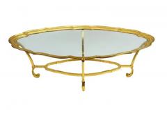  LaBarge Hollywood Regency Glass and Brass Oval Cocktail Table by LaBarge - 3562206