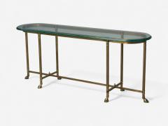  LaBarge LaBarge German Modern Brass Glass Console Table Germany 1970s - 4155053