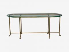  LaBarge LaBarge German Modern Brass Glass Console Table Germany 1970s - 4155054