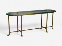  LaBarge LaBarge German Modern Brass Glass Console Table Germany 1970s - 4155055