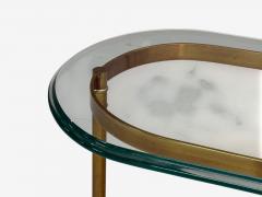  LaBarge LaBarge German Modern Brass Glass Console Table Germany 1970s - 4155056