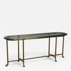  LaBarge LaBarge German Modern Brass Glass Console Table Germany 1970s - 4159320