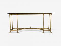  LaBarge LaBarge German Modern Console Table Brass Glass Germany 1970s - 4795322