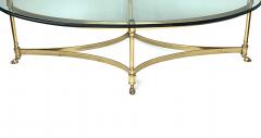  LaBarge LaBarge Hollywood Regency Neoclassical Style Brass Glass Coffee Table - 4035666