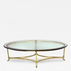  LaBarge LaBarge Hollywood Regency Neoclassical Style Brass Glass Coffee Table - 4036542