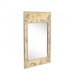  LaBarge Mid Century Gilt Eglomise w Brass Border Mirror signed D Wingard for Labarge - 4489785