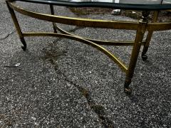  LaBarge Oval Brass and Beveled Glass Labarge Style Coffee Table - 4516525