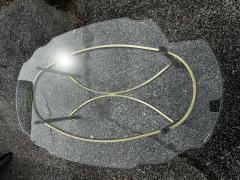  LaBarge Oval Brass and Beveled Glass Labarge Style Coffee Table - 4516531
