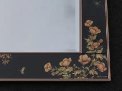  Labarge Rare Signed and Dated LaBarge Vintage Hand Reverse Painted Chinoiserie Mirror - 3330798