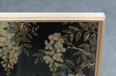  Labarge Rare Signed and Dated LaBarge Vintage Hand Reverse Painted Chinoiserie Mirror - 3330849