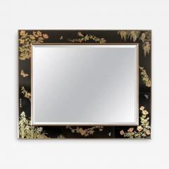  Labarge Rare Signed and Dated LaBarge Vintage Hand Reverse Painted Chinoiserie Mirror - 3333582