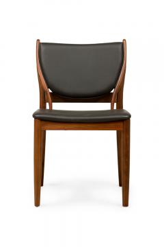  Lagos Contemporary Modern Walnut and Dark Olive Leather Dining Side Chairs - 4163305