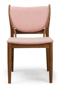  Lagos Modern Walnut and Rose Pink Upholstered Dining Side Chairs - 4163310