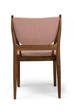  Lagos Modern Walnut and Rose Pink Upholstered Dining Side Chairs - 4163314