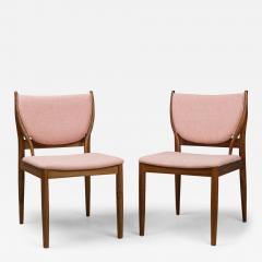  Lagos Modern Walnut and Rose Pink Upholstered Dining Side Chairs - 4178438
