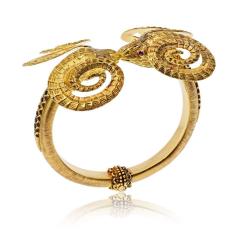  Lalaounis Ilias Lalaounis Ilias Lalaounis Vintage 18K Yellow Gold Double Ram Ruby Bracelet - 4600936
