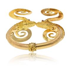  Lalaounis Ilias Lalaounis Ilias Lalaounis Vintage 18K Yellow Gold Double Ram Ruby Bracelet - 4600937