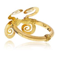  Lalaounis Ilias Lalaounis Ilias Lalaounis Vintage 18K Yellow Gold Double Ram Ruby Bracelet - 4600940
