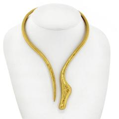  Lalaounis Ilias Lalaounis LALAOUNIS 22K YELLOW GOLD 1970S GOOSE HINGED COLLAR NECKLACE - 2293817