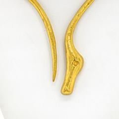  Lalaounis Ilias Lalaounis LALAOUNIS 22K YELLOW GOLD 1970S GOOSE HINGED COLLAR NECKLACE - 2293858