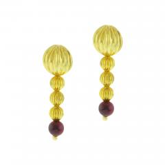  Lalaounis Ilias Lalaounis Lalaounis Gold and Garnet Bead Earrings - 3809065