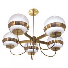  Lamperti Brass Chandelier by Lamperti Italy 1960s - 466289