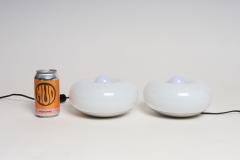  Lamperti Pair of Vintage Italian Murano Glass and Chrome Guscio Table Lamps by Lamperti - 4738316