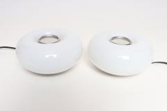  Lamperti Pair of Vintage Italian Murano Glass and Chrome Guscio Table Lamps by Lamperti - 4738318