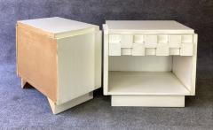  Lane Furniture Brutalist Lane Staccato Pair Nightstands Restored Burnished Custom White Enamel - 2618076