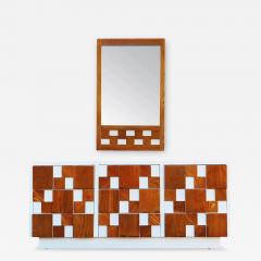  Lane Furniture Expertly Restored Enameled Lane Staccato or Mosaic Brutalist Dresser Mirror - 3130649