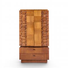  Lane Furniture Lane Brutalist Mid Century Walnut Armoire Dresser - 4575197