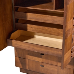  Lane Furniture Lane Brutalist Mid Century Walnut Armoire Dresser - 4746690