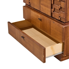  Lane Furniture Lane Brutalist Mid Century Walnut Armoire Dresser - 4746691