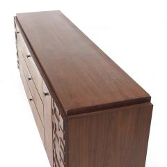  Lane Furniture Lane Brutalist Mid Century Walnut Lowboy Dresser - 3823547