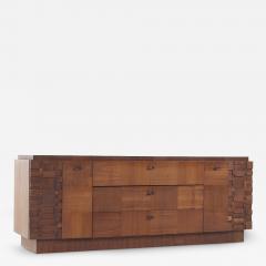  Lane Furniture Lane Brutalist Mid Century Walnut Lowboy Dresser - 3826144