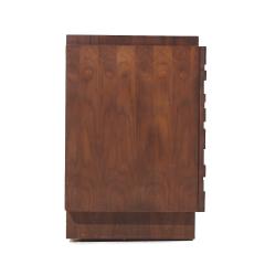  Lane Furniture Lane Brutalist Mid Century Walnut Lowboy Dresser - 3842565