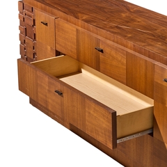  Lane Furniture Lane Brutalist Mid Century Walnut Lowboy Dresser - 4720436